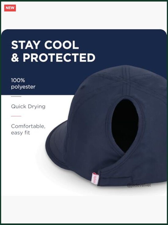 Wide Brim Ponytail Sun Hat UPF 50 Patented Design Adjustable